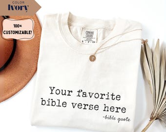 Custom Bible Verse Comfort Colors Shirt: Personalized Christian Gift