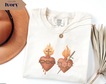 Sacred Heart Comfort Colors Shirt: Catholic Tee, Virgin Mary, Christian Gift