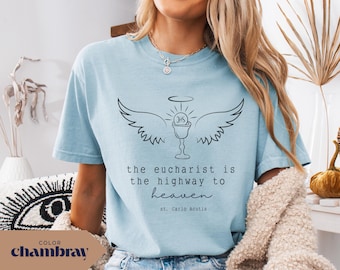Saint Carlo Acutis Shirt: Eucharist Catholic Comfort Colors Tee