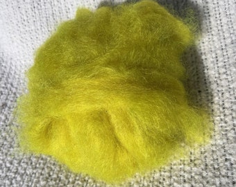 Mohair Roving Lemon Yellow 4 oz