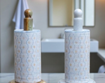 Handmade Marble Paper Towel Holder for Kitchen Counter | Stone Tissue Stand