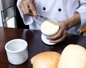 Personalized Marble Butter Keeper Elegant White Butter Container Counter Storage Gift for Kitchen Decor