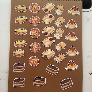 Set van 30 waterdichte stickers Italian Foods