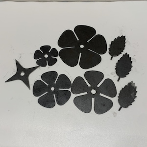 Blacksmith Rose Blanks - 16 Gauge Metal - Honeydew Forge project blanks 8 pieces to make 1 rose