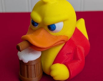 Cigar & Beer Duck – 3D Printed Duck Figurine | Retro Movie-Inspired | Fun Collectible Gift