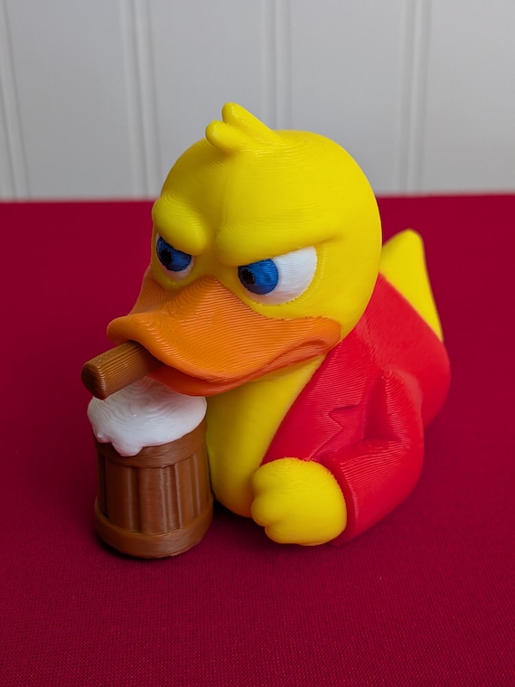 Cigar & Beer Duck – 3D Printed Duck Figurine | Retro Movie-Inspired | Fun Collectible Gift
