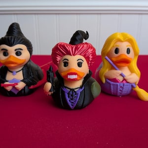 Witch Trio Duck Set – 3D Printed Ducks | Sanderson Sisters Inspired | Halloween Duck Decor
