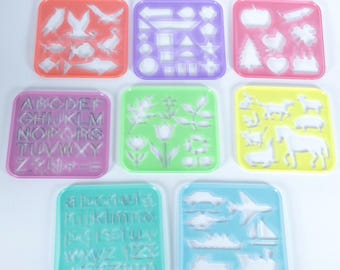 Vintage Tupperware Tuppertoys 8 Stencils 1987