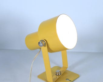 MCM Vintage Yellow Spotlight Enamel Metal Desk Wall Mount Retro Industrial Lamp
