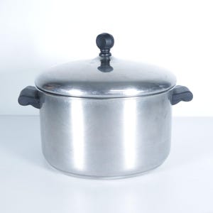 Vintage Farberware Stock Pot Soup Pot 4 QT Stainless Steel Aluminum Clad*