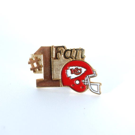 KC Kansas City Chiefs #1 Fan pin helmet logo NFL lapel