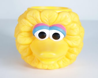 Vintage Big Bird Sesame Street Applause Plastic 3D Mug Cup 1994 EUC