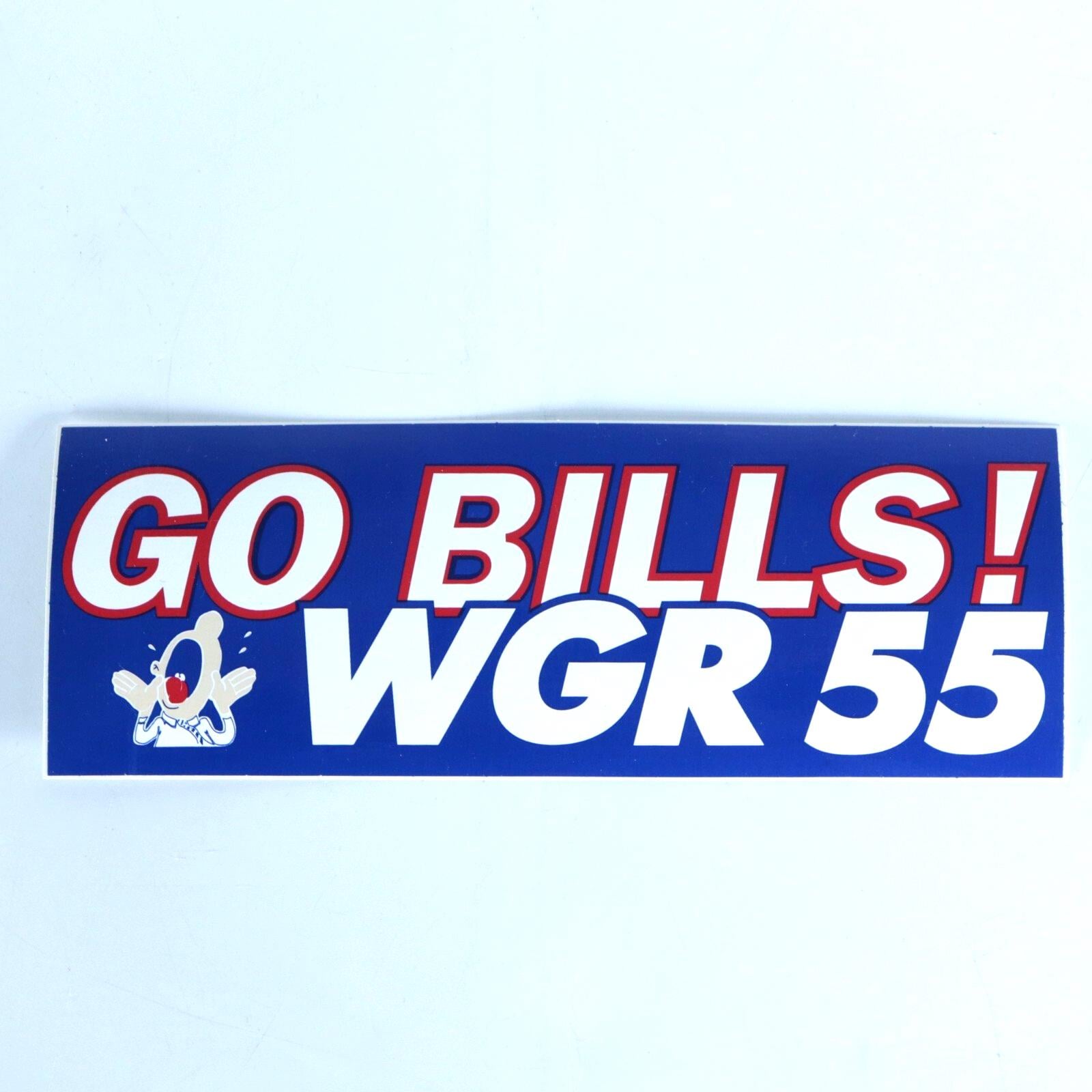 Vintage 90s Buffalo Bills WGR 55 GO BILLS! Bumper Sticker