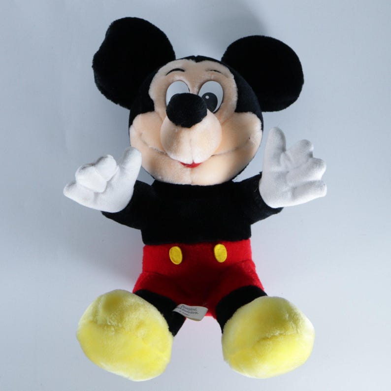 Mickey Mouse de pelúcia autêntico dos anos 80 da Disneylândia/Walt Disney World raro imagem 4