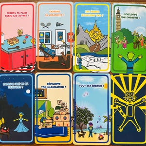 Support pédagogique sensible – Oracle des émotions & chakras pour enfants – 42 cartes + livret imprimé