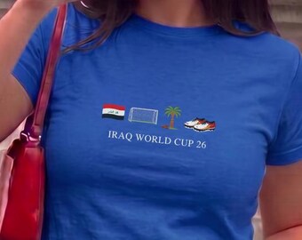 Iraq Football Tournament 2026 Baby Tee | Women's Soccer Fan Shirt | Iraqi Football Crop Top | Y2K Baby T-Shirt | Summer Sporty for Her