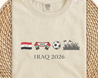 Iraq World Cup 2026 Shirt | Minimalist Iraqi Soccer Fan Tee | Lions of Mesopotamia Football Top | Comfort Colors 1717 World Cup Gear