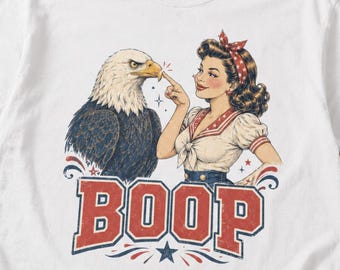 Funny 4th Of July Shirt, Pin Up Eagle Tee, Retro Patriotic Tshirt, Cute Americana Top, Vintage USA Cop Gift