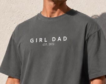 Custom Girl Dad Shirt College Style Father Tee Personalized New Dad Tshirt Cool Birthday Gift For Husband
