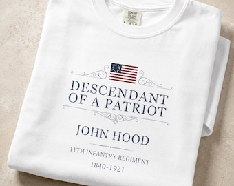 Kundenspezifisches Patriot Descendant T-Shirt, Unabhängigkeitskriegs-Genaologie-Erbe-T-Stück