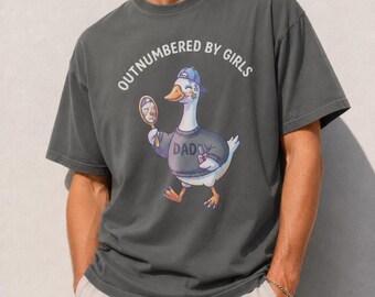 Dad of Girls Shirt, Outnumbered By Girls Comfort Colors Tee, Funny Father’s Day Gift, Girl Dad Birthday Shirt