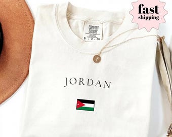 Comfort Colors® Jordan Soccer 2026 Shirt, Elegant Jordan Flag Tee, Retro Jordanian Football Fan T-Shirt, Minimalist Gameday Top