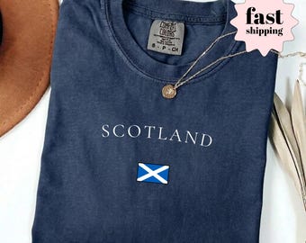 Comfort Colors® Scotland Soccer 2026 Shirt, Elegant Scotland Flag Tee, Retro Scottish Football Fan T-Shirt, Minimalist Gameday Top