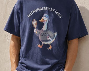 Outnumbered By Girls Shirt, Comfort Colors Funny Girl Dad T-Shirt