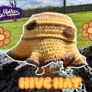 HIVE Hat! Crochet Charm Hunnycomb Bucket Hat! | Quacky Kreations
