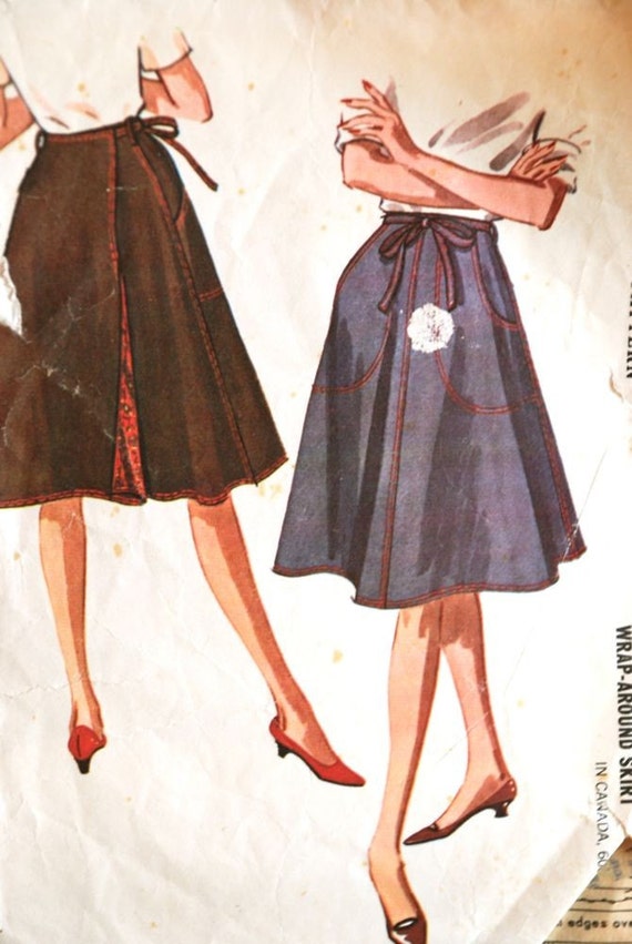 Items similar to vintage WRAP SKIRT pattern on Etsy