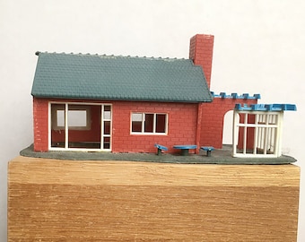 Vintage Plasticville House Mid Century Modern MCM Ranch Miniature Train Model Prop 1950s Home Bachmann Brothers