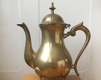 Vintage Brass Teapot Turkish Design or Coffee Urn or Vase Boho Beautiful