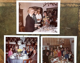 Vintage Photograph Instant Collection Color Snapshots Family 1970s Grandparents Retirees MCM Home Decor Friends Scrapbook Supplies Ephemera