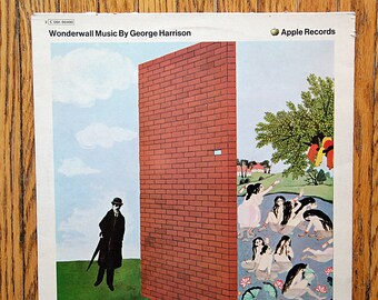 Vintage George Harrison LP Vinyl Record Wonderwall Soundtrack Apple EMI Pathe 1978 French Reissue 60s Indian Psychedlic Beatles Collectible