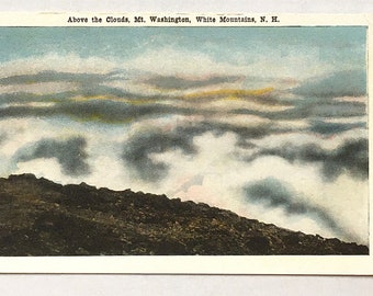 Vintage Postcard Mount Washington in Maine Above the Clouds by Snow’s Pone Tree State Post Cards Souvenir