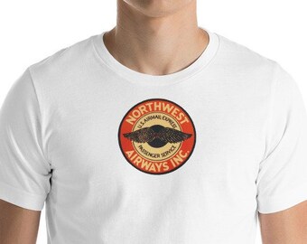 Vintage Style T-Shirt Northwest Airways Logo Cotton Unisex Shirt Airplane Travel Flying Wings Theme for Women Men Teen