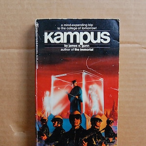 Vintage Scifi Dystopian Book Kampus Paperback by James E Gunn 1977 First Printing 70s