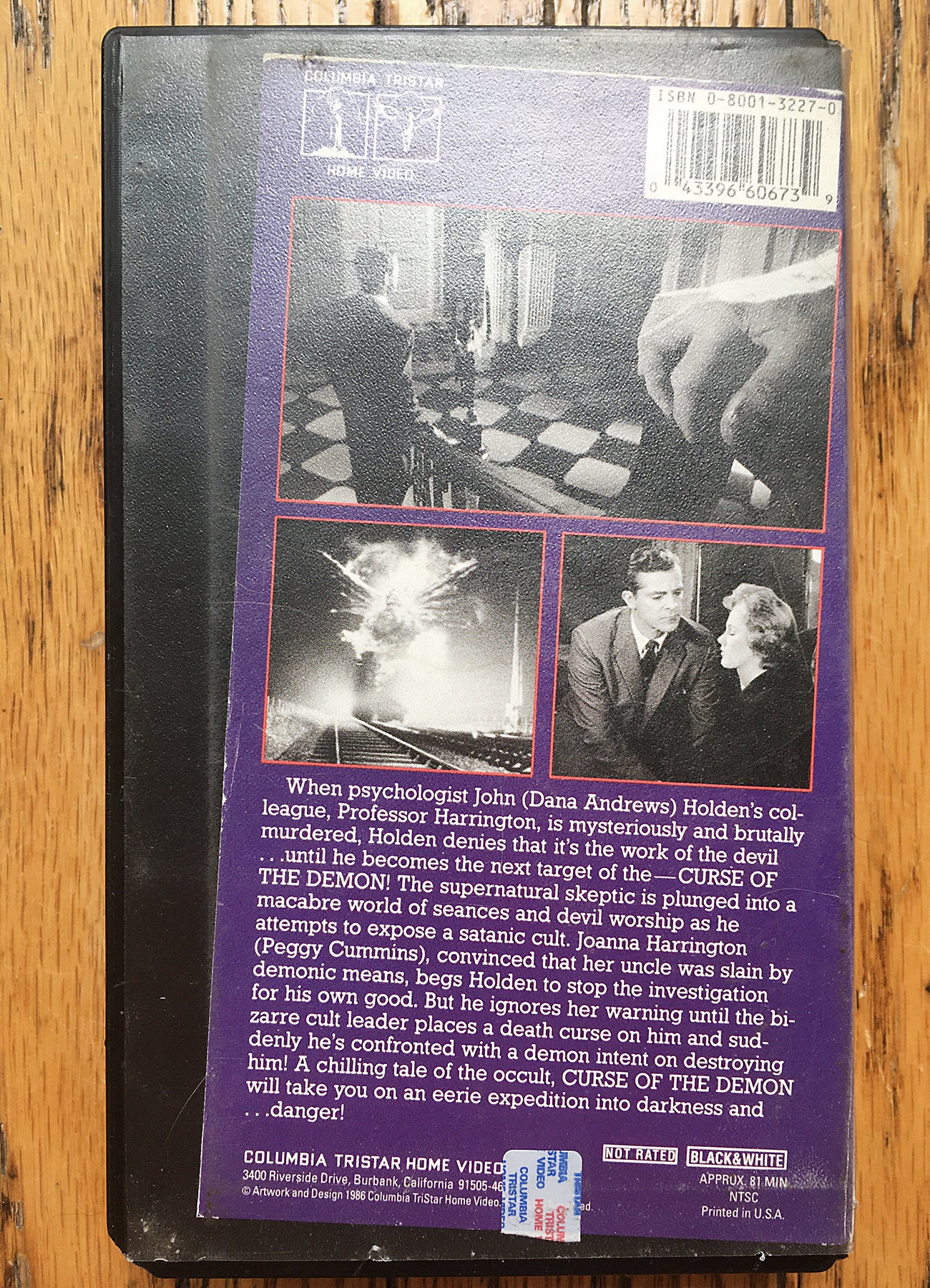 Vintage VHS Curse of the Demon 1950s Horror Film Original 1957