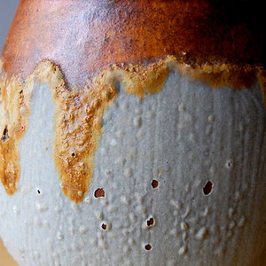 Vintage Ceramic Cookie Jar Container Lava Grey Honey Gold Laurentian Potteries Coffee Rustic Home Decor 1970s image 5