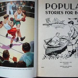 Vintage Illustrated Child Book Popular Stories for Boys in Color and Black and White. image 3