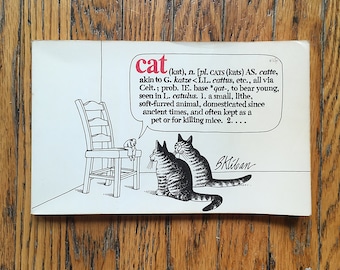 vintage Book Cat par B Kliban First Edition Cartoon Cat 1975 Workman Publishing Softcover 1970s Icon.