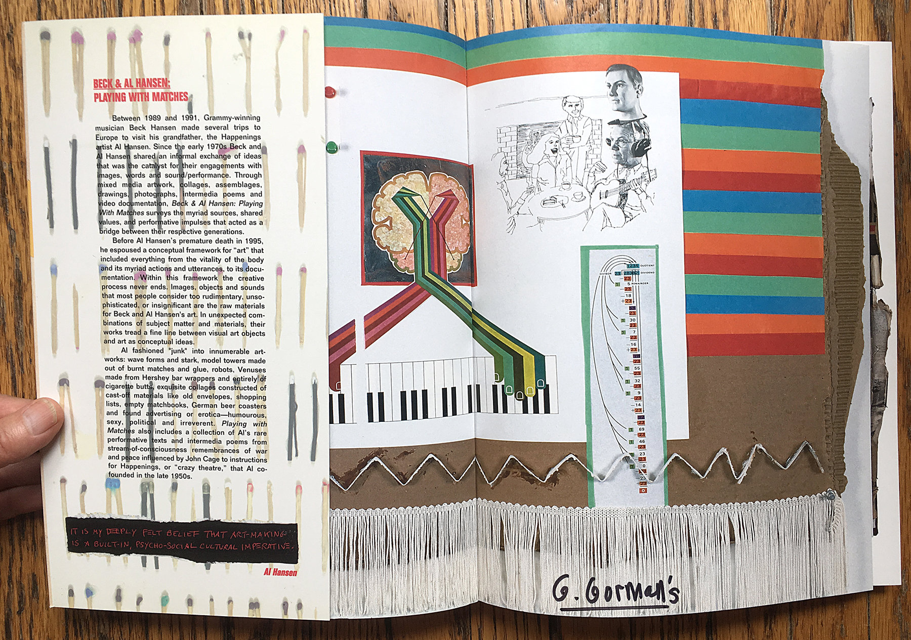 ベック BECK & Al Hansen Travelogue Playing Vintage Book Beck & Al Hansen Playing With Matches Collectible