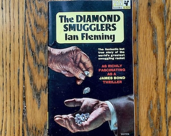 Vintage Book Ian Fleming Paperback The Diamond Smugglers Pan 1964 Edition