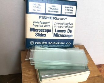 Vintage Microscope Slides Blank Glass Medical or Science Lab Box Unused.