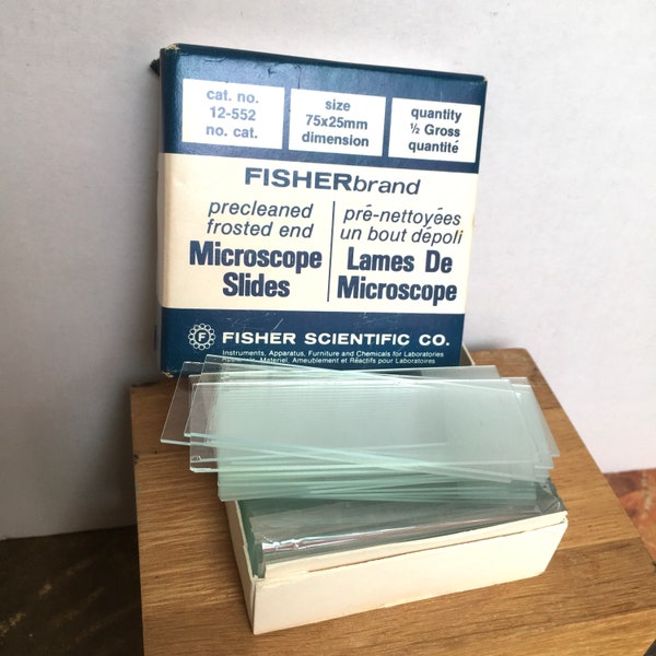 Vintage Microscope Slides Blank Glass Medical or Science Lab Box Unused.