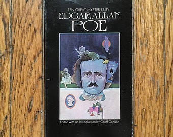 Vintage Book Edgar Allen Poe 10 Great Mysteries 1960 Scholastic Paperback American Literature Gothic Horror Illustrated by Irv Docktor