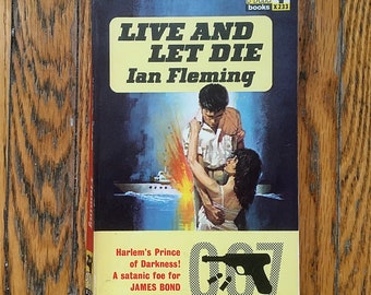Vintage Book Ian Fleming Live and Let Die James Bond 007 Paperback Pan 1963 Edition