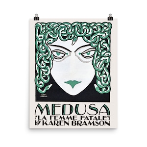Vintage Medusa Poster Art Nouveau Theater Graphic Design Wall Art Choose Your Size