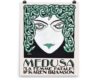 Vintage Medusa Poster Art Nouveau Theater Graphic Design Wall Art Choose Your Size