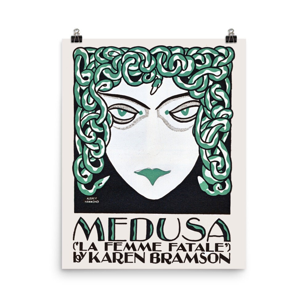 Vintage Medusa Poster Art Nouveau Theater Graphic Design Wall Art Choose Your Size